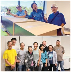 師兄姐齊心協力，一起組裝托倫斯佛國會館的家具