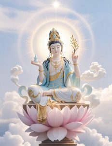 觀世音菩薩顯化應化身，在人間慈悲救度眾生