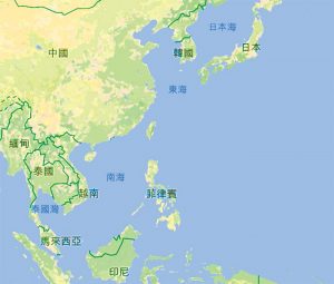韓國接受美方部署薩德系統，將第一島鏈最後一塊拼圖拼上，連接日本、台灣、菲律賓、越南，圍堵中國勢力的意圖明顯。（圖片資料／2016 Google 製圖／禪天下）