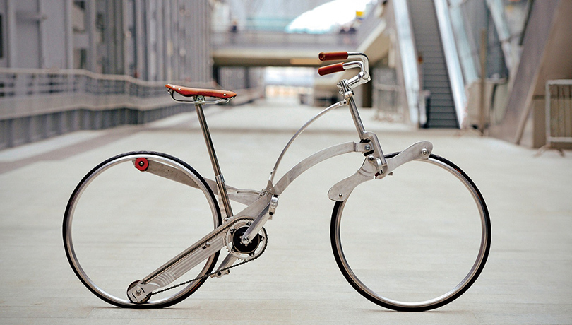 無輻條創新設計　如雨傘大小的折疊自行車
