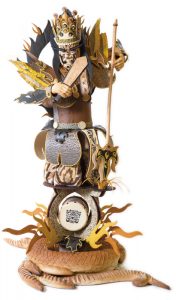 王鵬傑以陣頭文化的「官將首」為麵包造型參賽