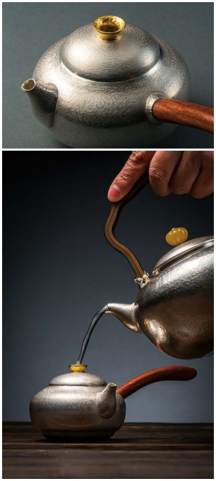 「廣納」銀茶壺