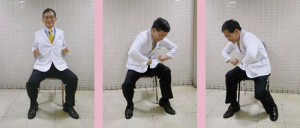 辦公椅伸展操-縮腹拱背