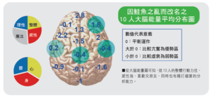 因鮭魚之亂而改名之10人大腦能量平均分布圖