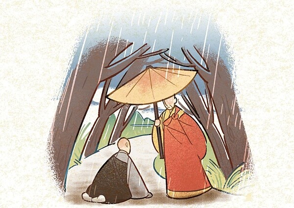 方會禪師在雨中向楚圓禪師請法
