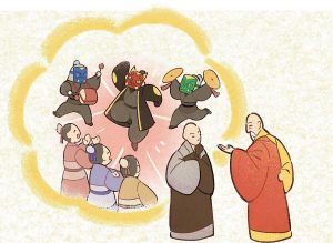 楊岐方會禪師舉巫師裝神扮鬼嬉娛他人的例子