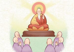 六祖向神會等眾弟子預告，自己將於一個月後示寂