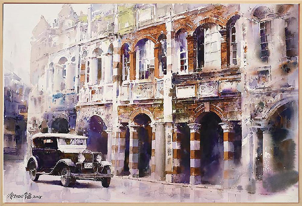 謝明錩作品〈北埔大街的回憶〉