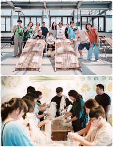 慢食小聚的學員在擁有百年歷史的「永盛米粉」體驗順絲工序