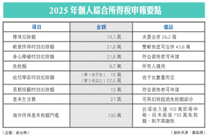 2025年個人綜合所得稅申報要點