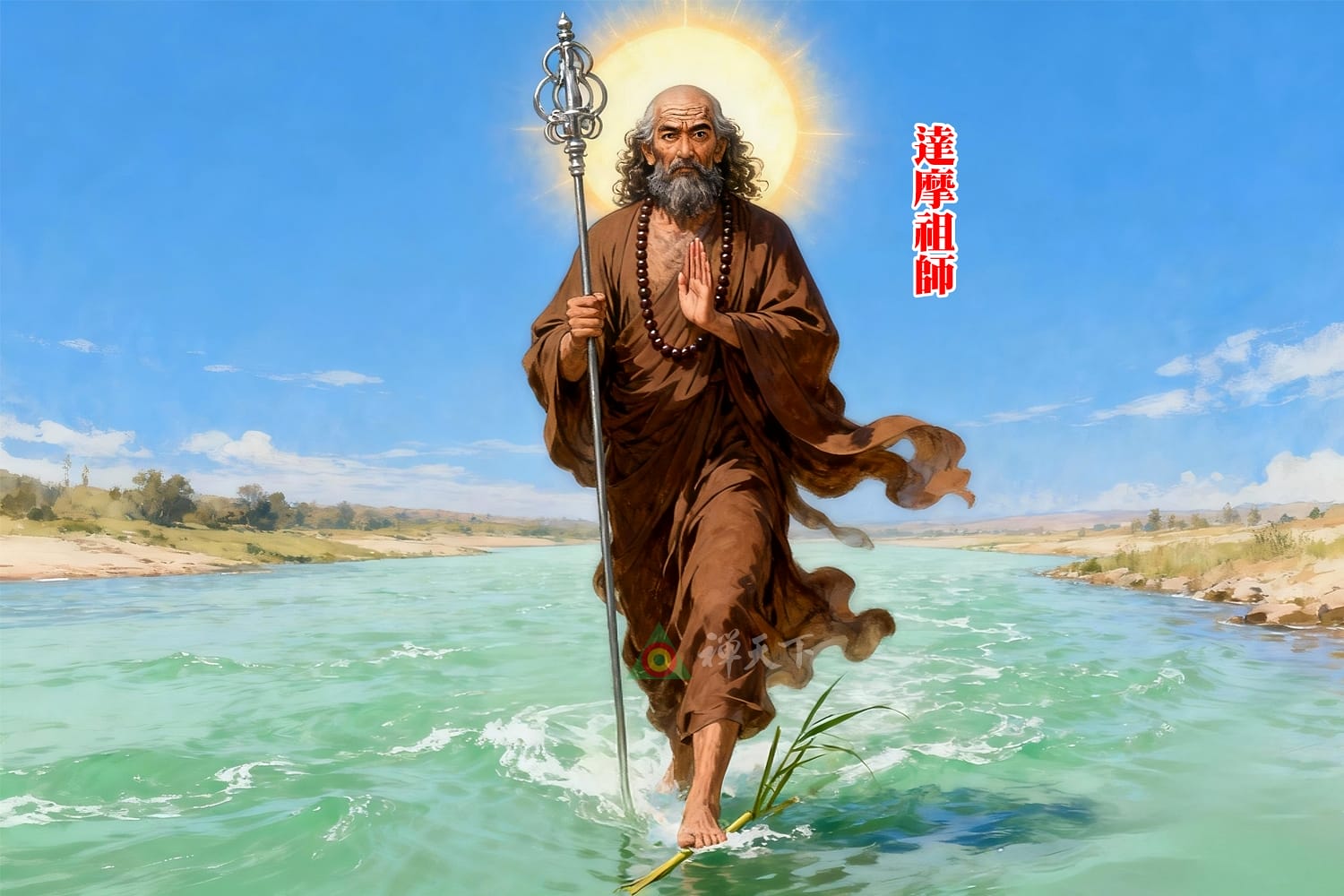 達摩祖師　渡海救迷，傳佛心印