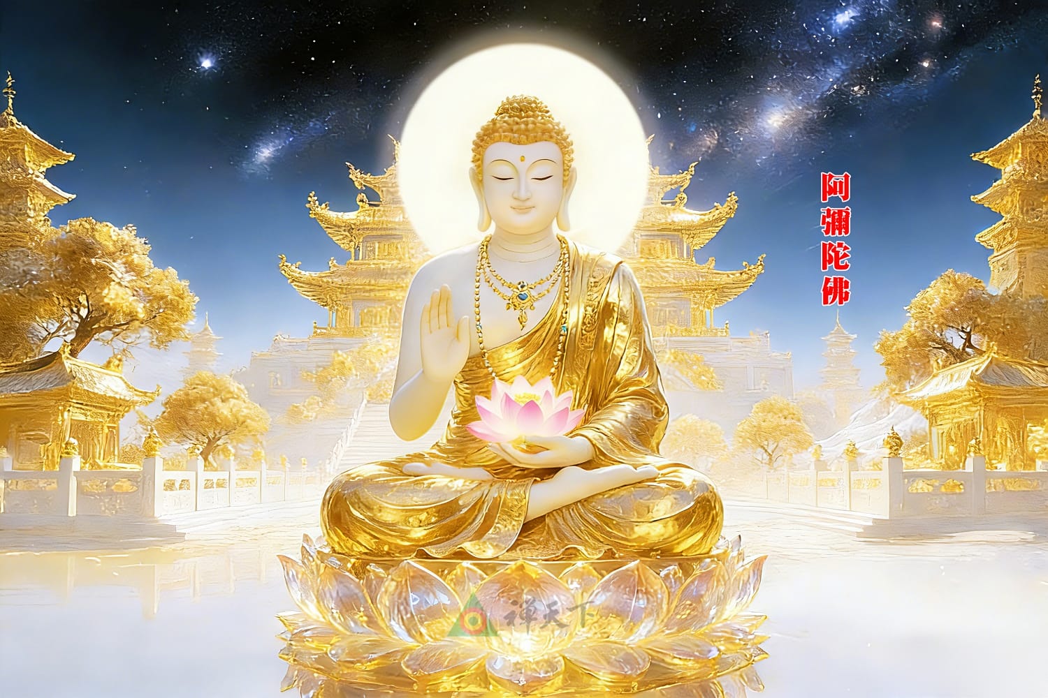 阿彌陀佛　自心清淨，佛土現前